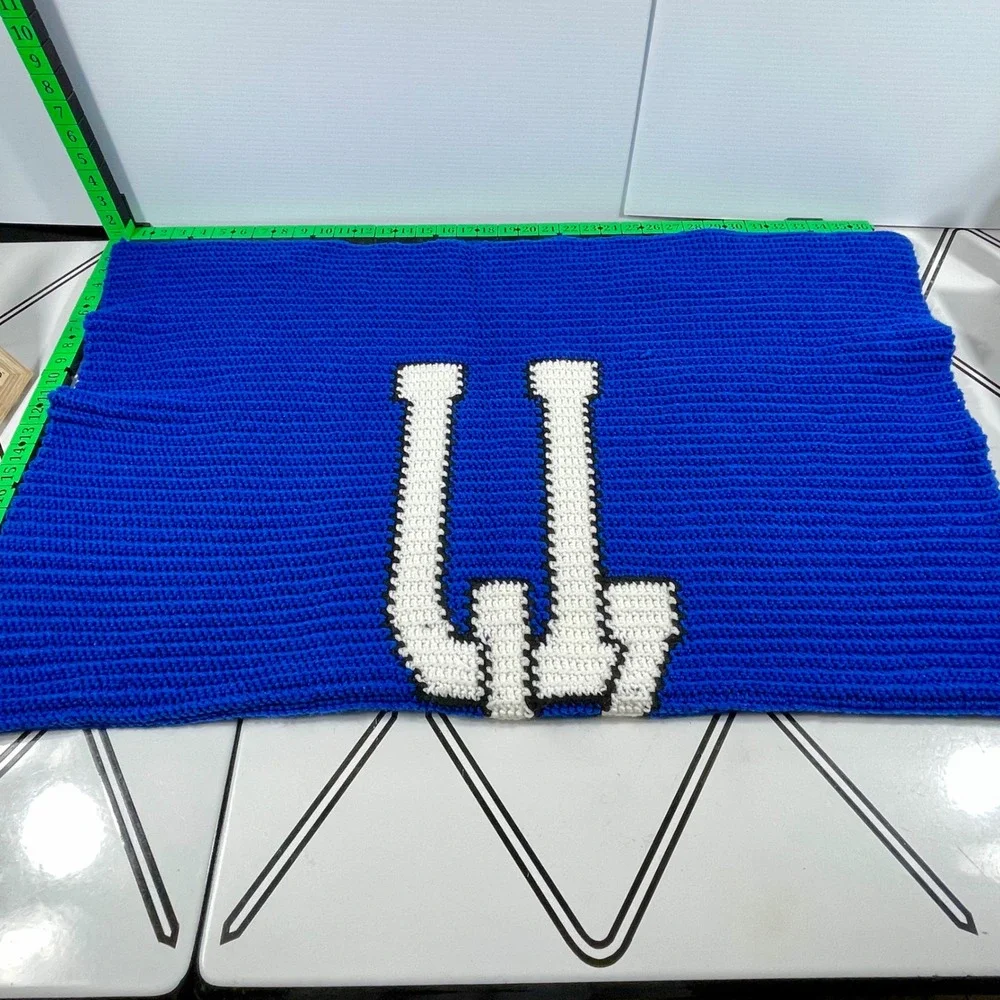 Kentucky Wildcats UK Logo Handmade Crochet Royal Blue Lap Baby Blanket‎ 36x22
